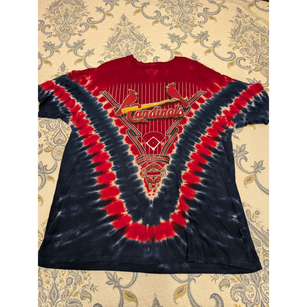 Vintage St Louis Cardinals MLB Baseball Liquid Blue Size XXL Tie Dye T-shirt